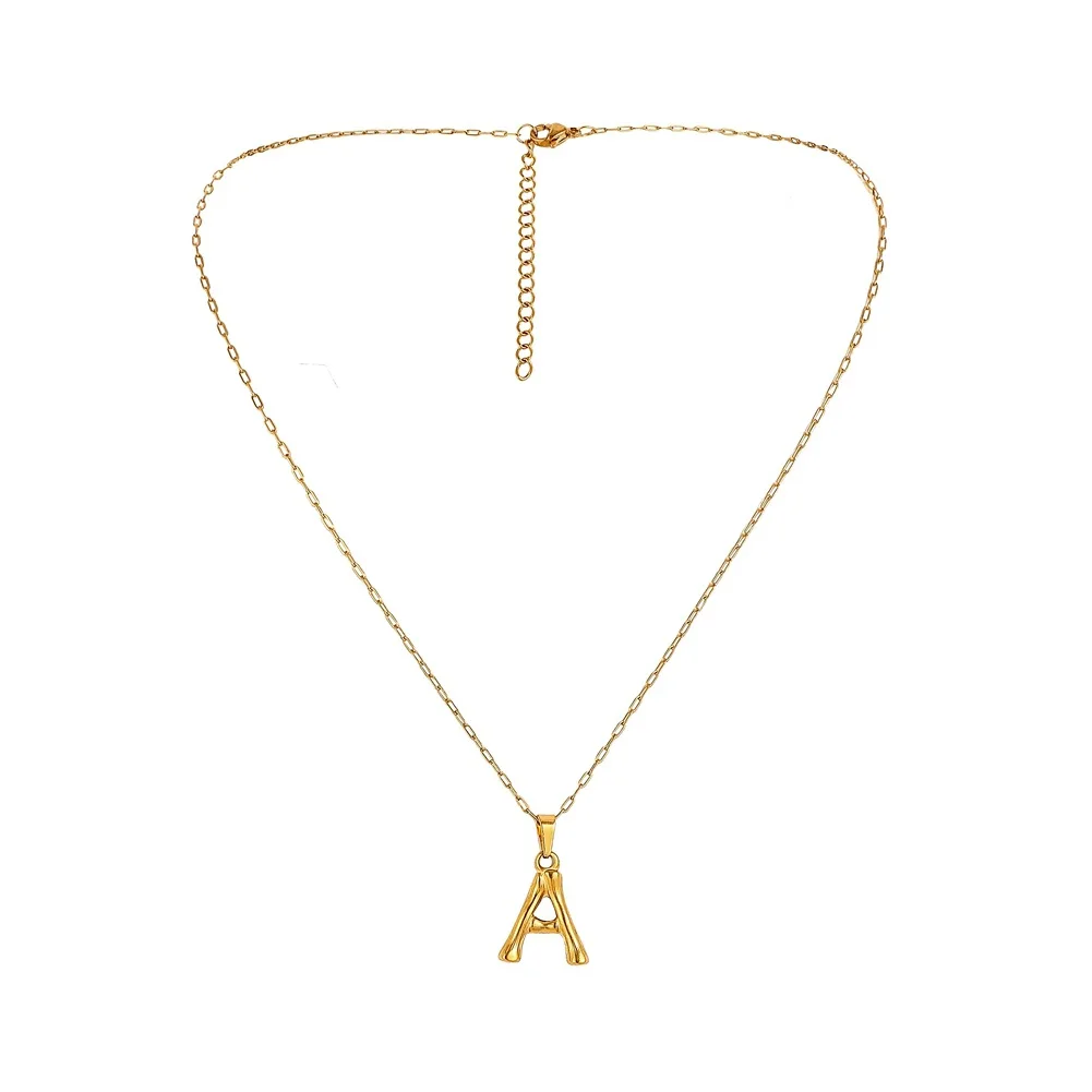 

Dainty Personalized Charm Gold Plated Stainless Steel Adjustable Chain Alphabet A To Z Initial Letter Pendant Necklace Jewelry