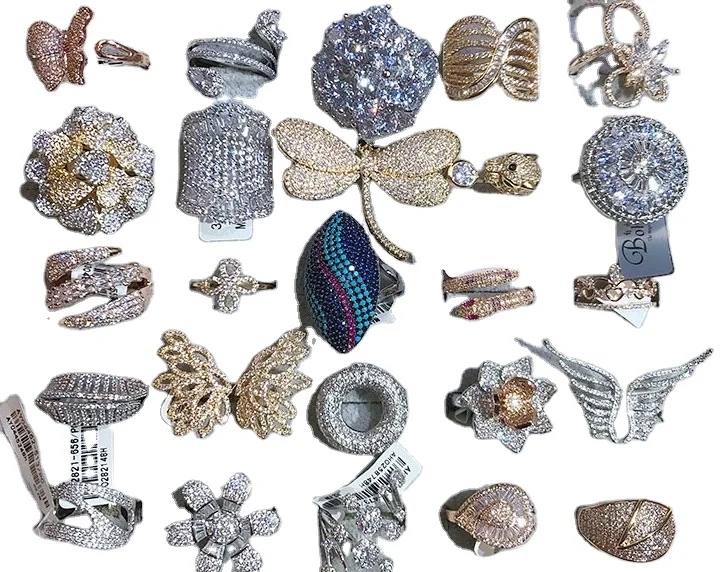 

PUSHI accessories rhinestone insect butterfly wings aaa zircon luxury designer ring woman jewelry mixed lot