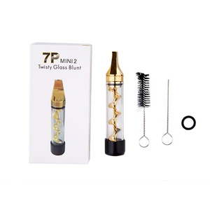 Twisty glass blunt 7p mini 2 flat mouthpiece dry herb vape pen with cheap price 2