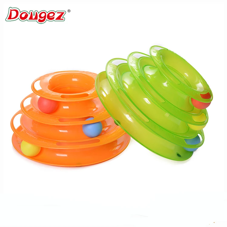

Amazon hot selling Pet Toys Track Roller Interactive Cat Tower toy, Orange