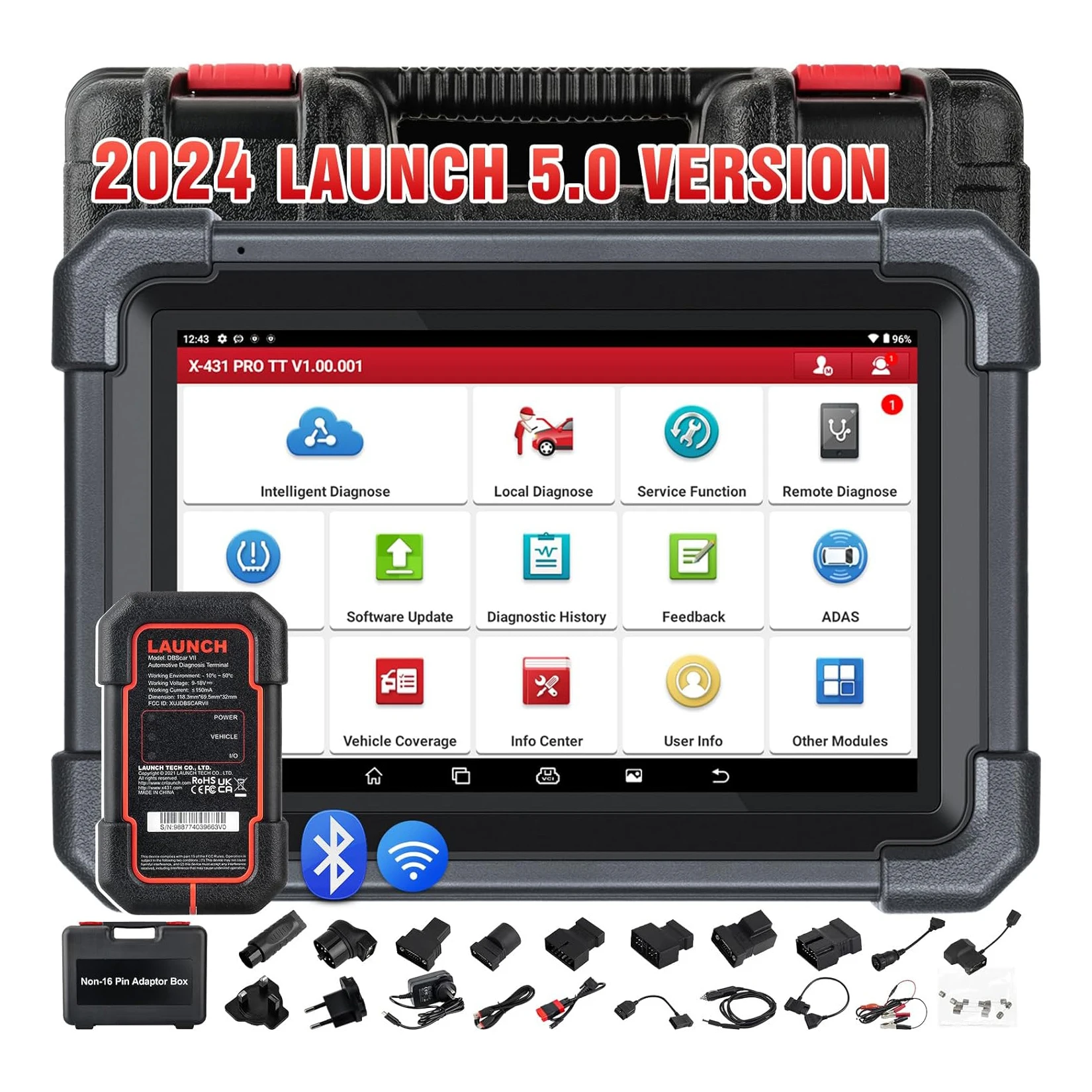 

LAUNCH X431 V Pro TT Elite Bidirectional Scan Tool with 2024 Newly Released DBSCar VII Connector OBD2 Scanner