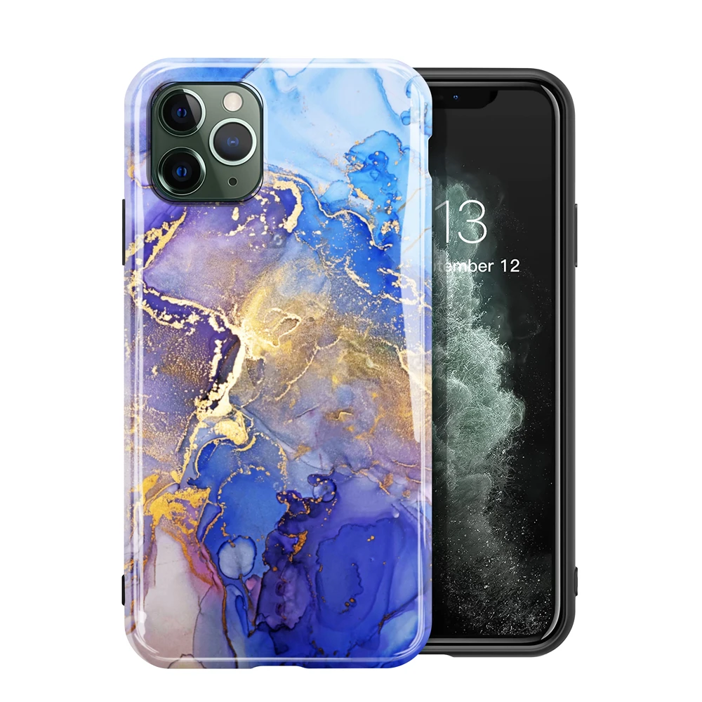 

new for iPhone 12 mini pro max marble mobile phone case IMD soft shell TPU case iphone 11 mobile phone bag wholesale factor, Can be customized