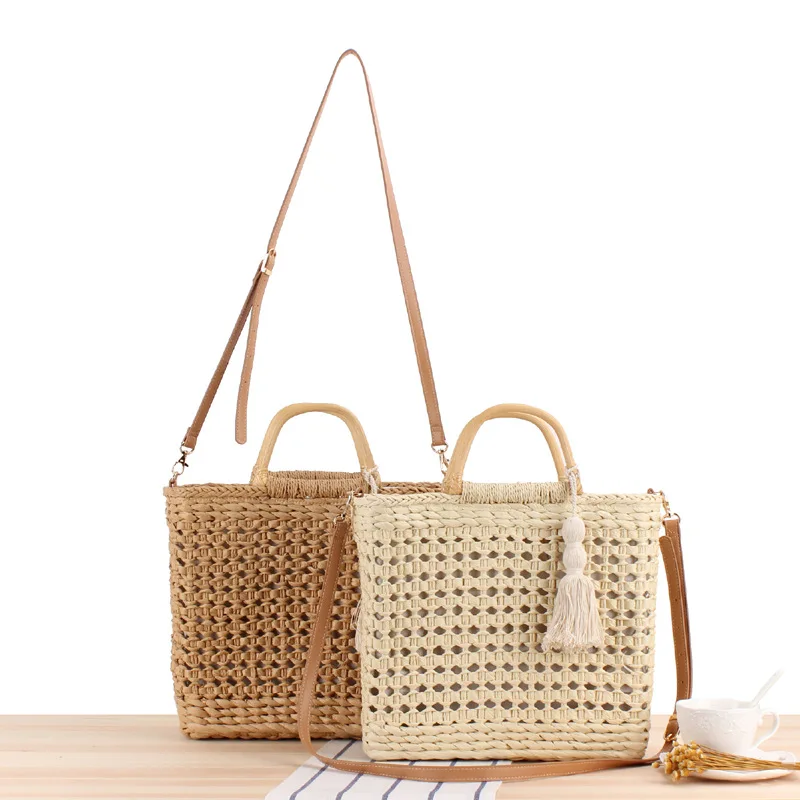 

Simple style ins popular straw woven bag beach handmade hollow hand-woven holiday female bag
