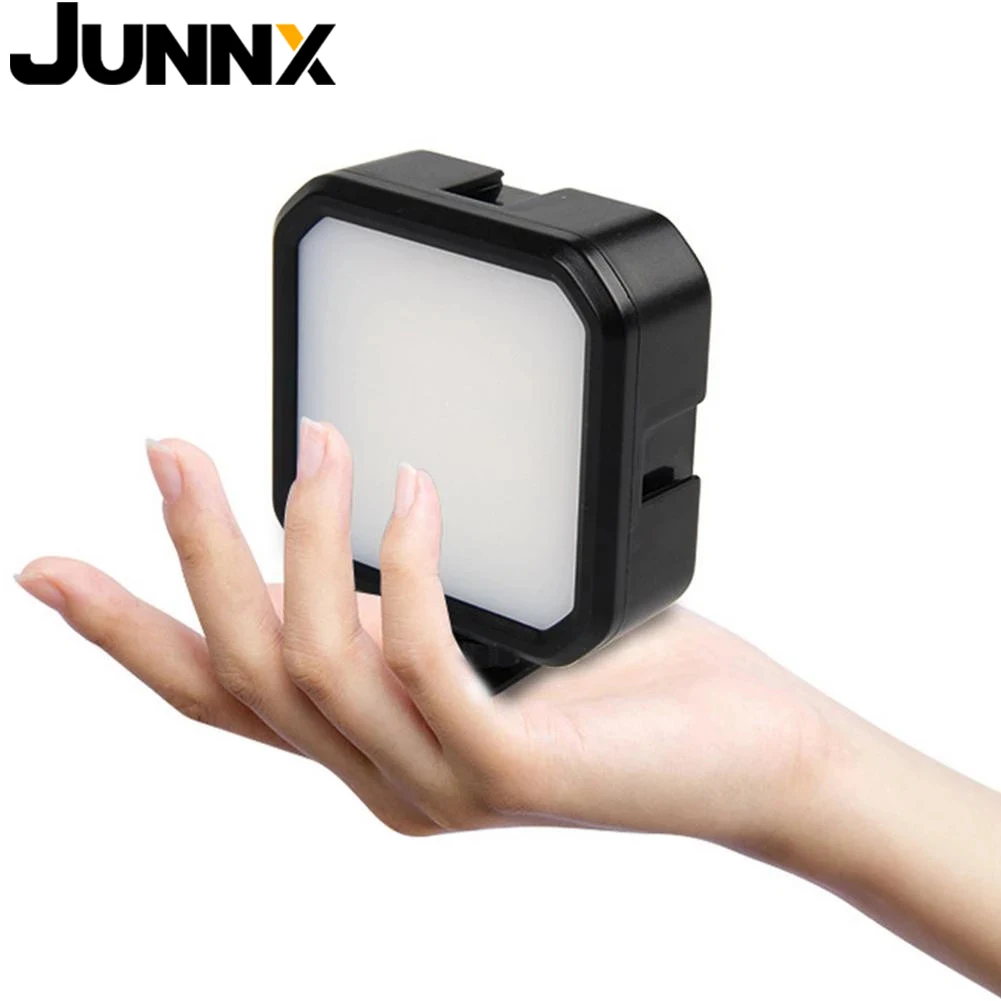 

Junnx W49L Mini LED Video Light on Camera with Hot Shoe for DSLR Mini Night Photographic Fill Lighting for Nikon Canon Sony, Black