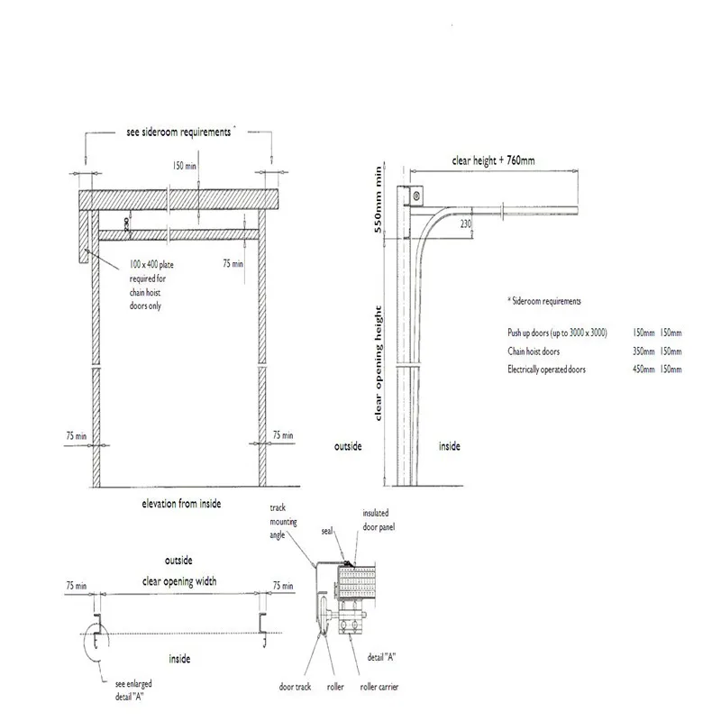 product-Zhongtai-W2500H3000mm Vertical Lifting Door Sectional Sliding Industry Door-img