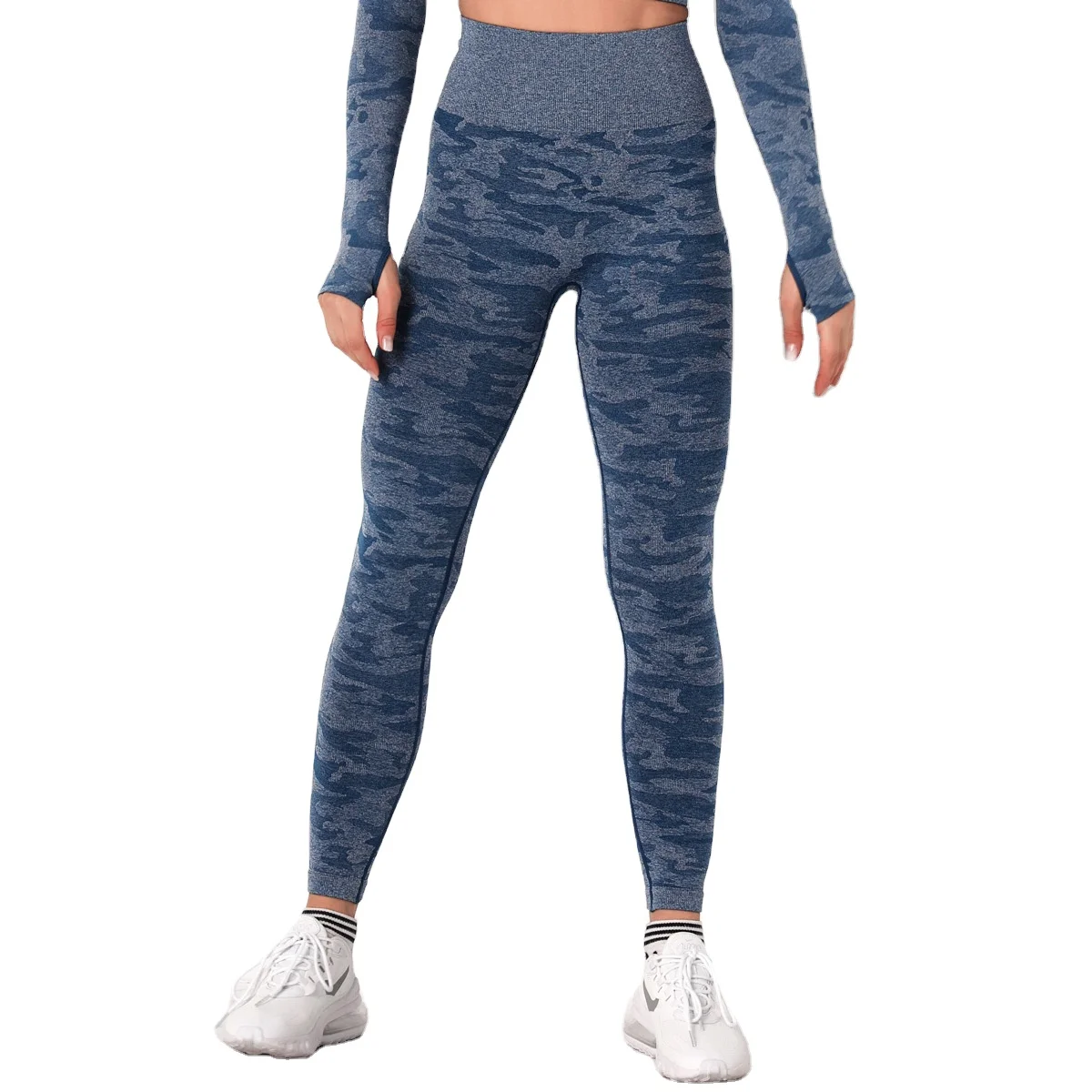 

Camouflage high-waist hip tights, women's hip-lifting fitness running stretch seamless yoga pants, Shown