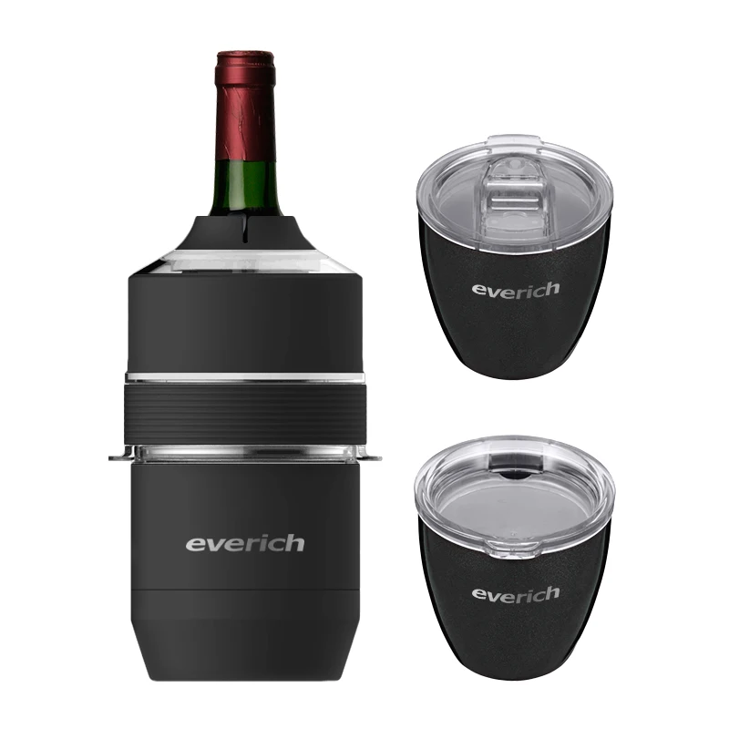 

Iceless Design Wine Chiller Portable Fits Some Champagne Bottles insulator304 Double Wall Stainless Steel Wine Cooler