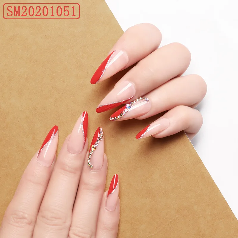 

New Arrived Stiletto ombre french press on nails long ombre bulk press on nails designer nails press ons