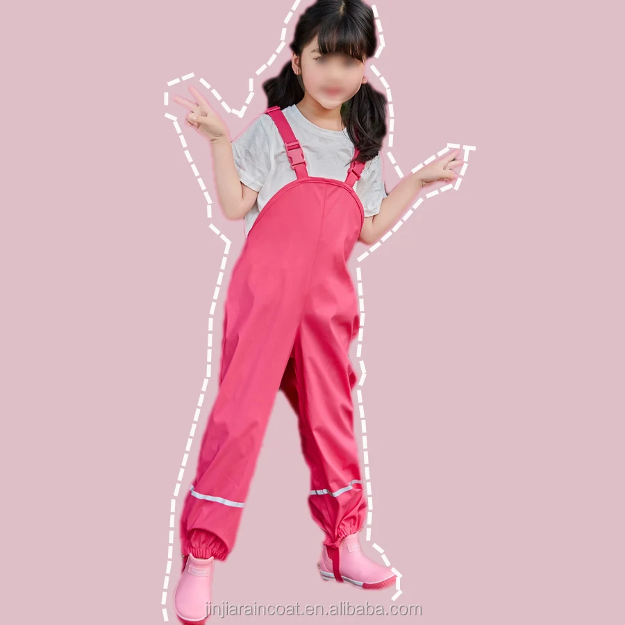 

Light Weight Heavy Duty Kids Waterproof Overalls Baby Boys Girls Trousers Children Waterproof Pants Kids Rain Pants