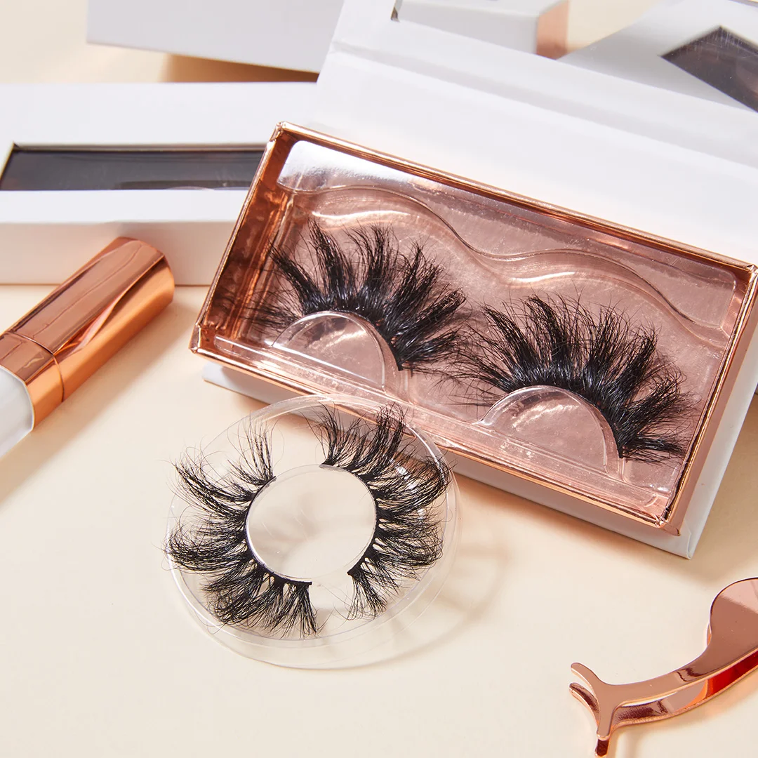 

Cost effective fashion trend eyelashes wholsale custom label 25mm luxury mink eyelashes