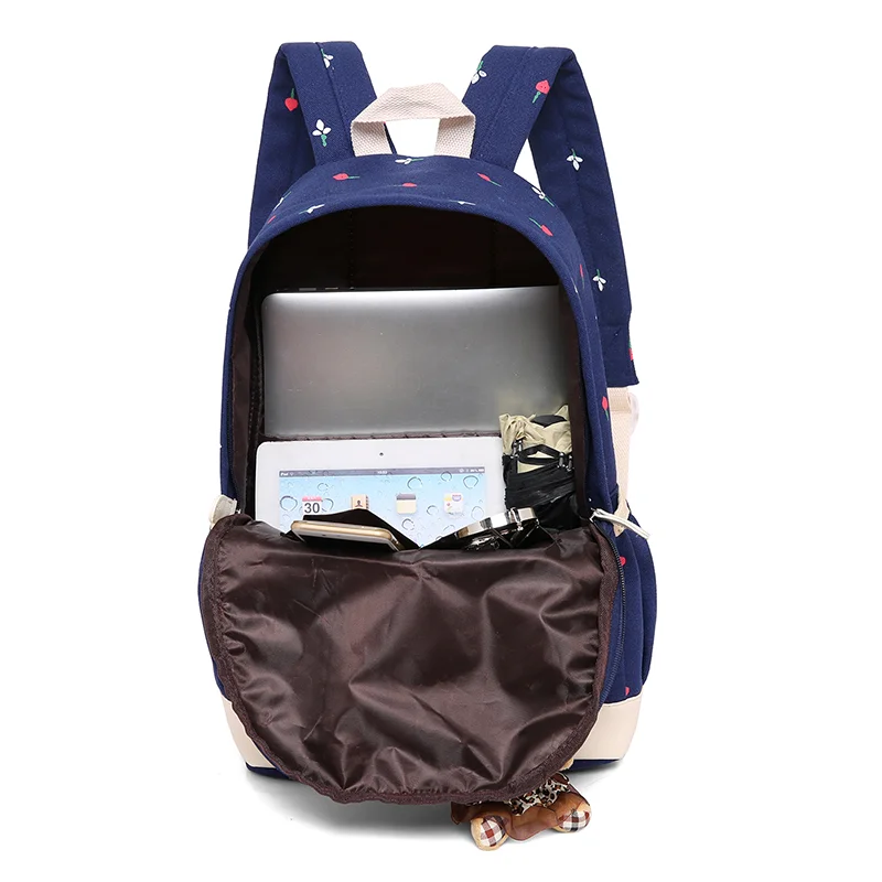 
Hot sale star pattern nice water resistant 3 pieces student shoulders bag back to school bags backpack set for girl 