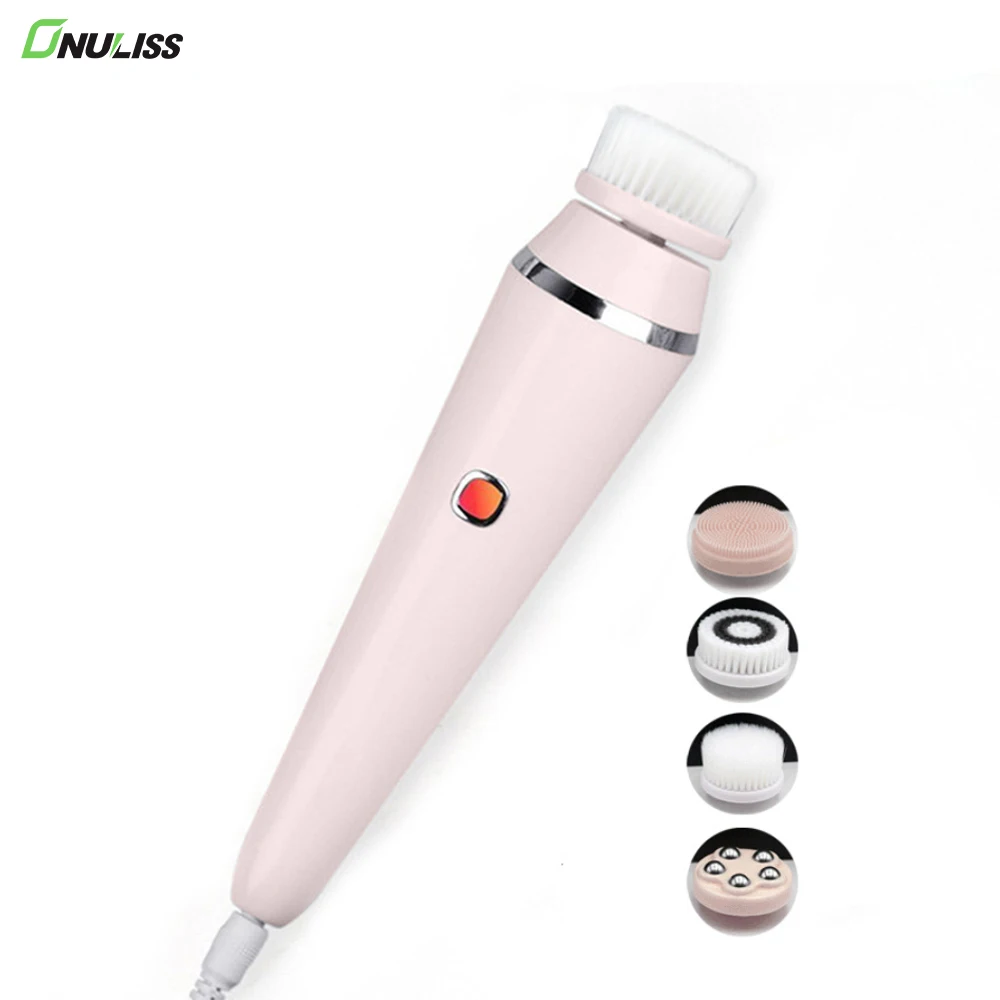 

4 in 1 Waterproof Sonic Rechargeable Beauty Silicone Electric Cleansing Facial Brush