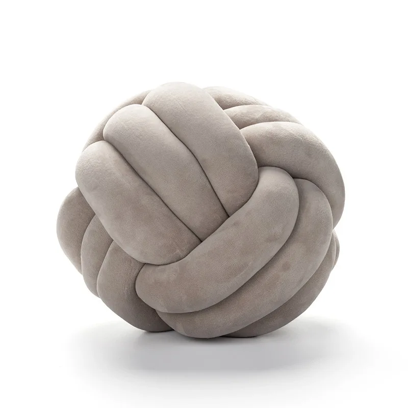 

22cm Factory Hot Sale Medium Size Soft Velvet Spandex Knot Ball Pillows By Handmade For Home Decor