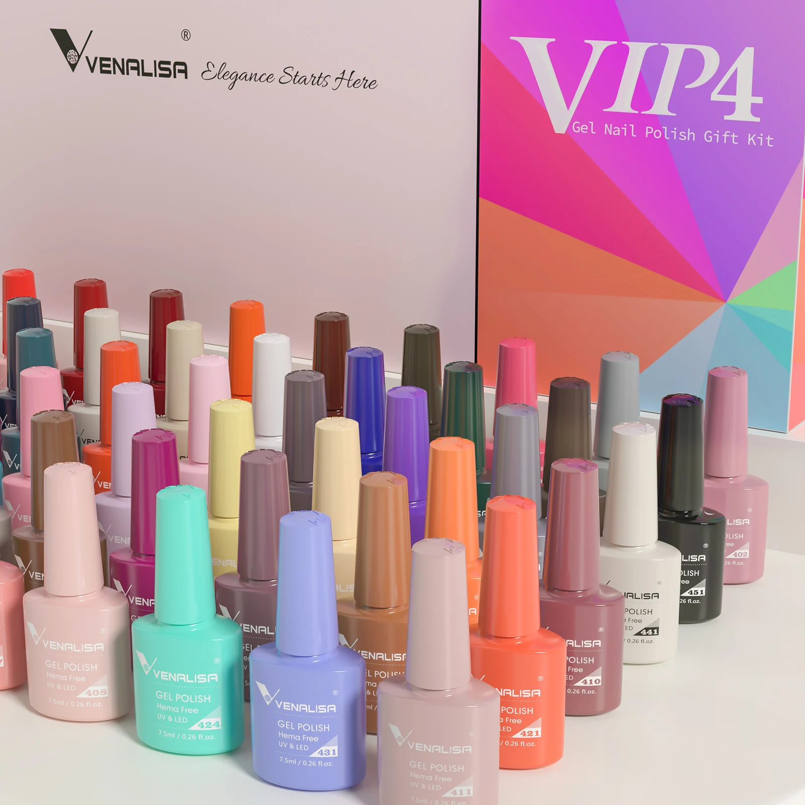 

original Venalisa VIP4 nail gel polish kit NEW HEMA FREE color bottle new Gel pour ongles set