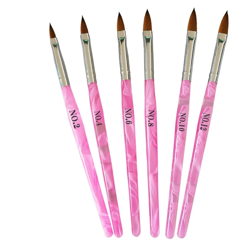 

Customized logo private label drawing painting brush nail painting art brush set, Pink,orange ,blue