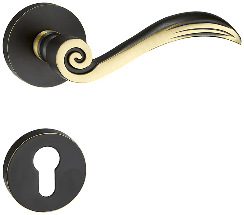 Brass furniture hardware solid security lever main door lock handle set