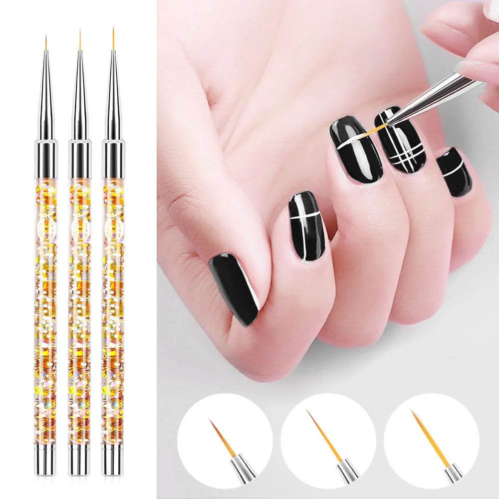 

New golden oil-filled hook line pen, carved hook line nylon hair nail pen, Show as picture or can customized