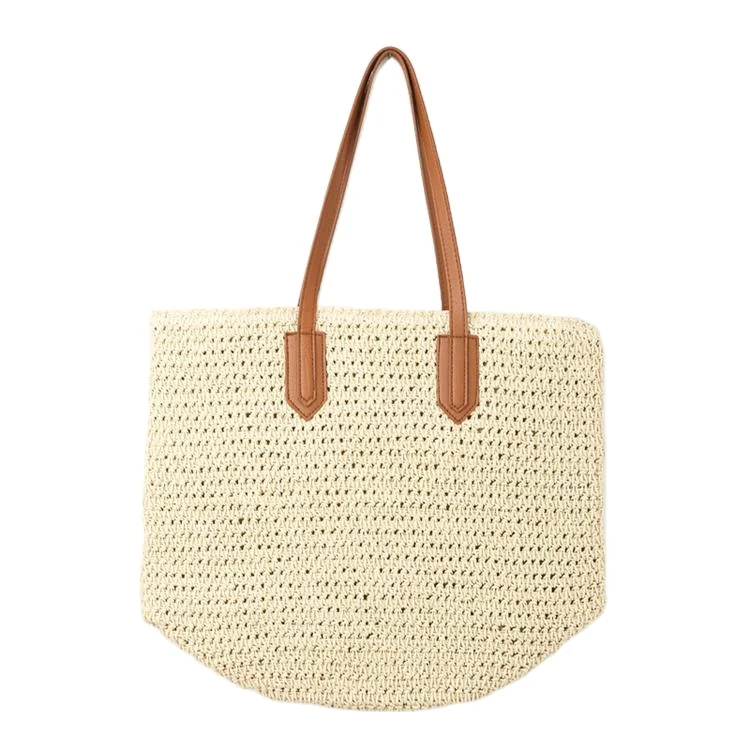 

Wholesale simple all-match large capacity handbag straw weave bags tote summer beach, Customized color