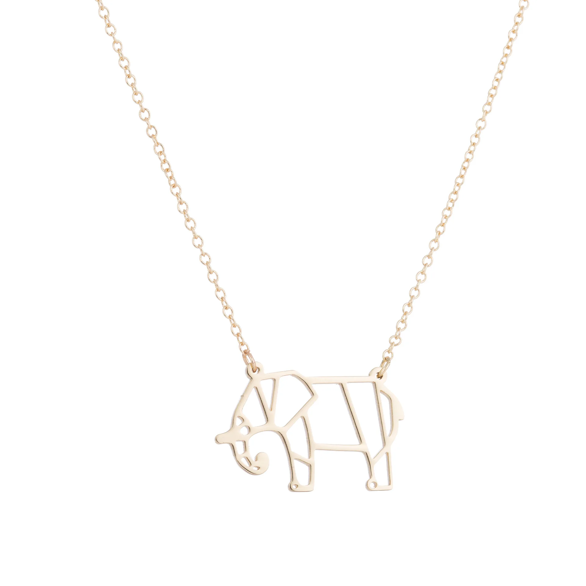 

fashion origami necklace cute elephant animal pendant necklace(RG4N1N2172)