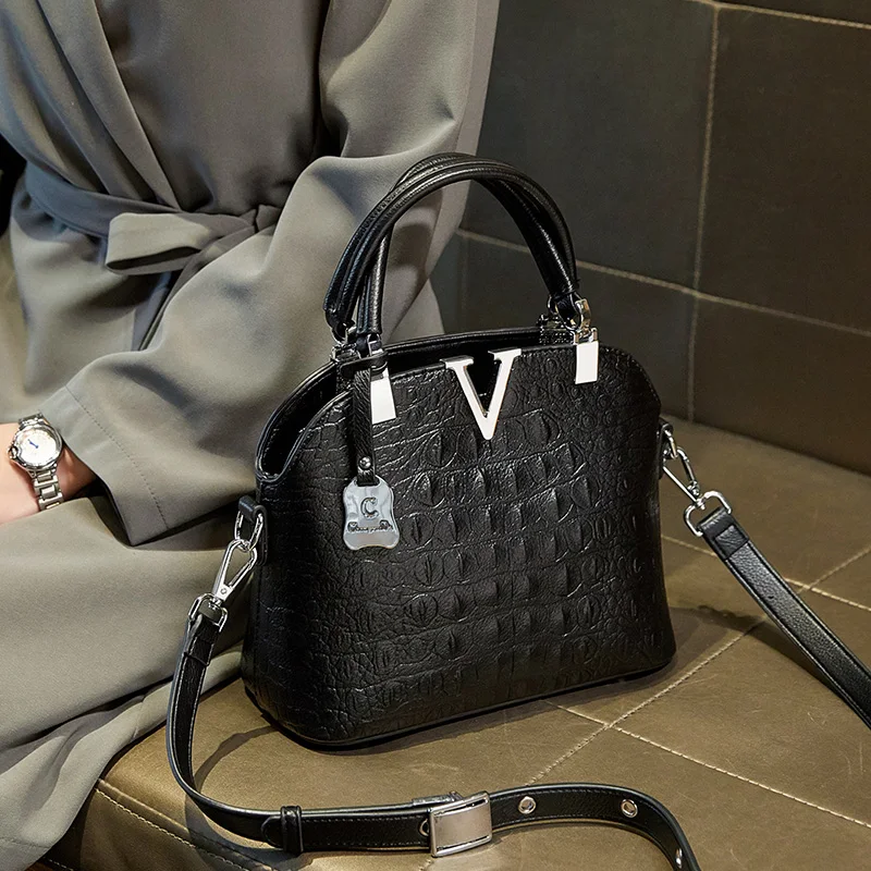 

2021 new fashion alligator shell hand bags Korean version PU women handbag one shoulder sling mom bag wholesale