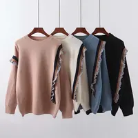 

Wooden ear design knitted fashion chunky womens winter sweaters