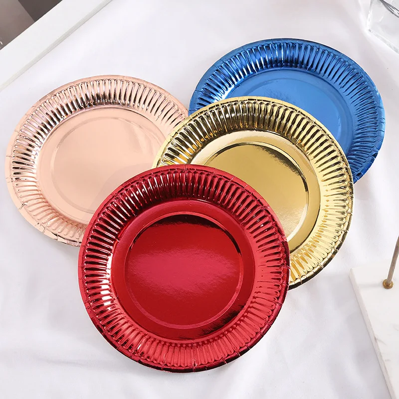 

Amazon Hotselling Birthday Party Tableware 7 Inch Disposable Paper Plates Casual European Style 7 Inch/18*18cm Support Accept