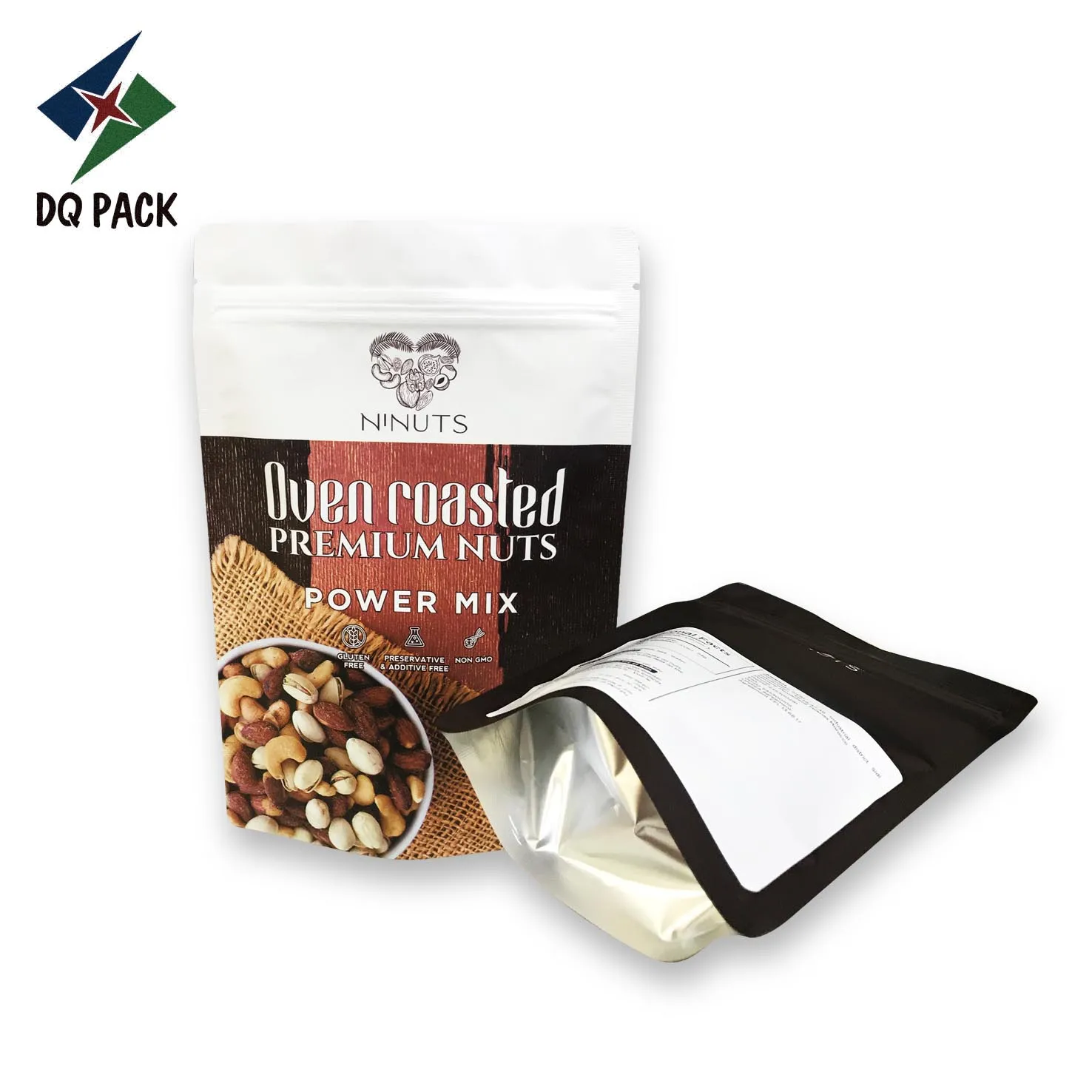 Packaged nuts and snacks oatmeal pouch Stand up Pouch with zipper