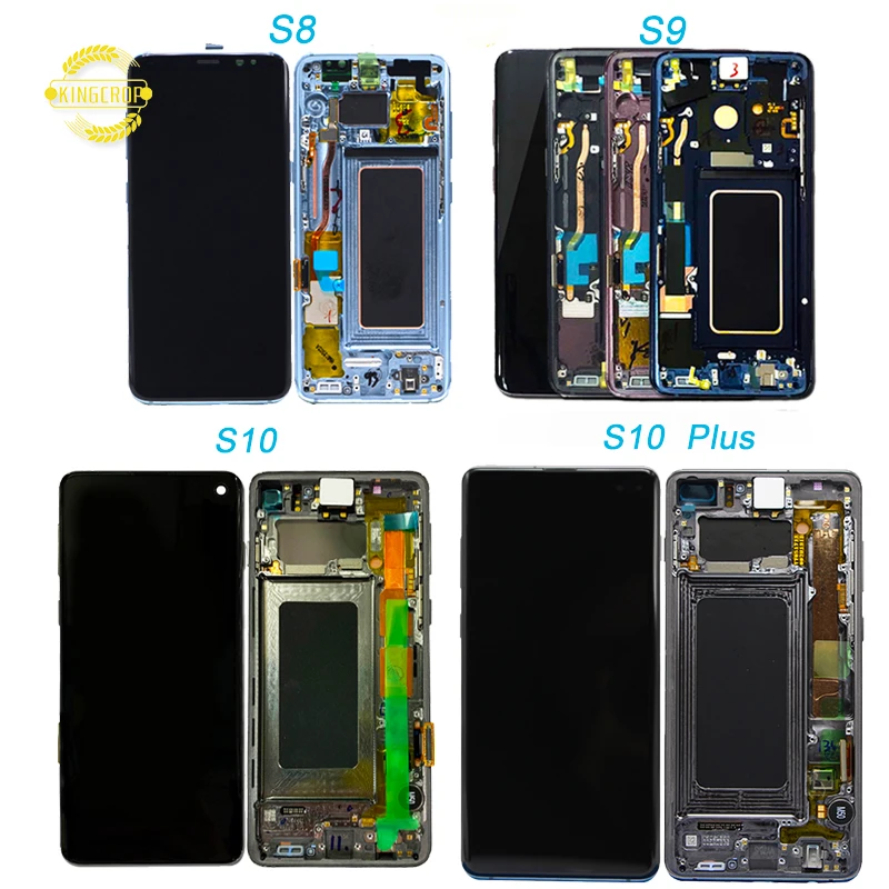 

cell phone lcd screen for samsung s7 s8 note 8 touch galaxy s5 s6 s9 s10 edge plus replacement display s10plus spare parts, Black/blue/gold/silver/purple