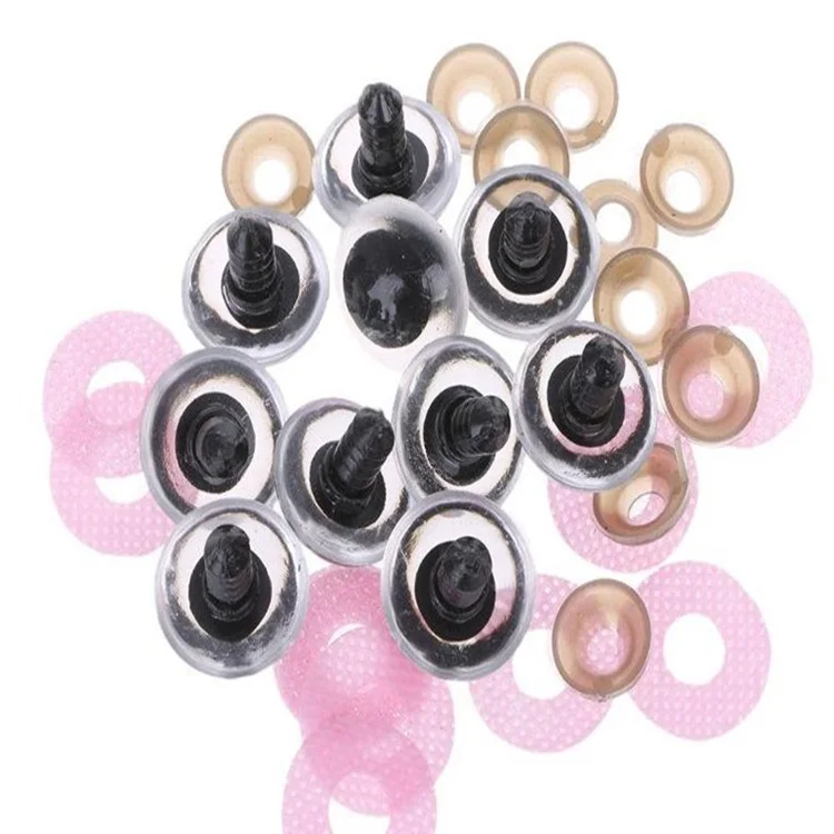 Hot Selling 3D Sparkle Eye Glittery 16mm Crystal Plastic Safety Doll Eyes