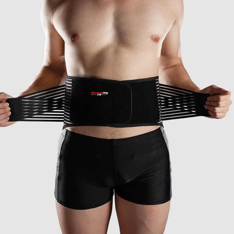 

Breathful Black Mesh Waist Brace Support Belt for man