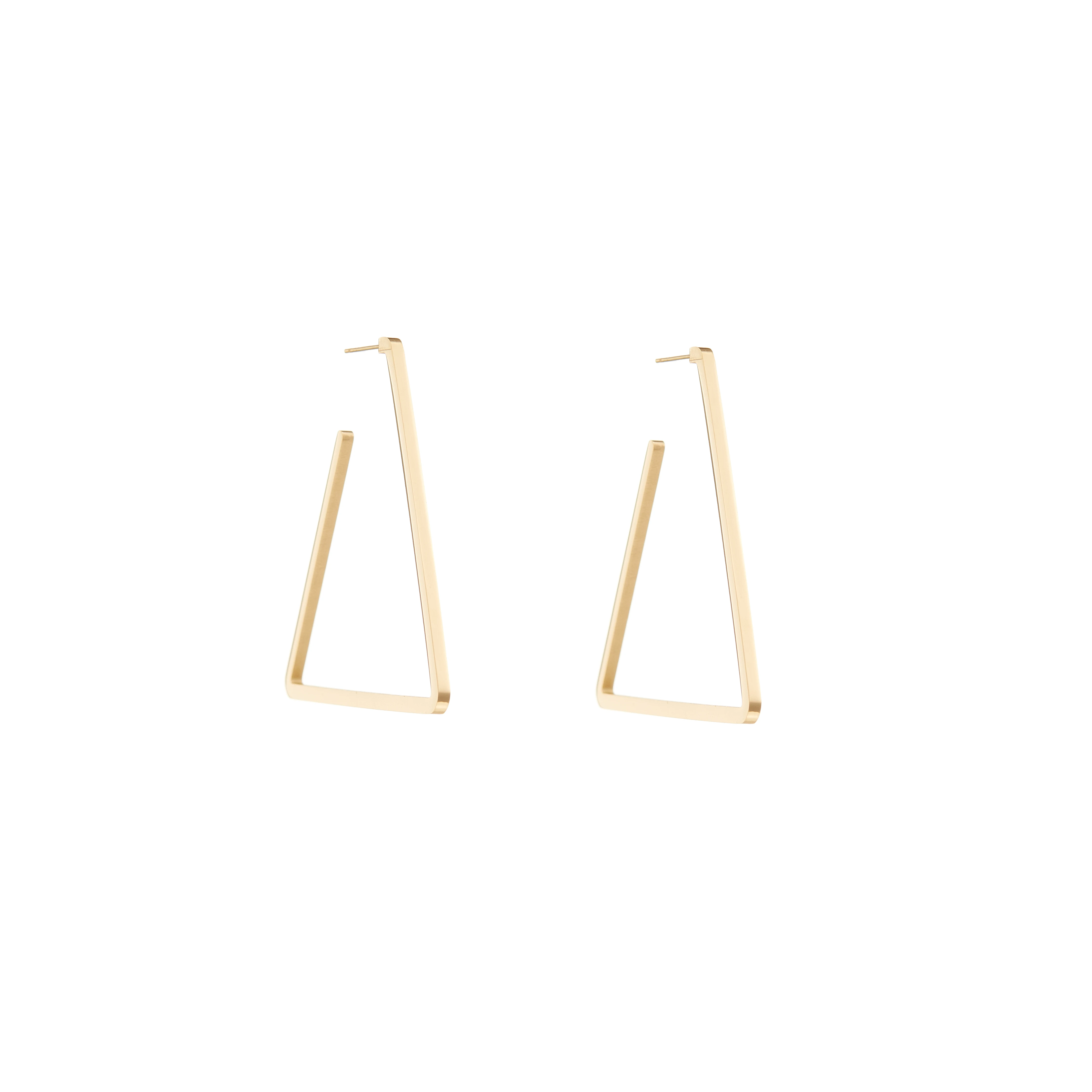 

Statement Triangle Fashion Earrings Stainless Steel 14K Gold Filled Jewelry Drop Earrings Designs For Women, Gold color