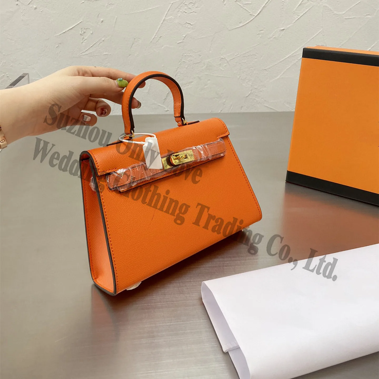 

New Design Yellow 2021 Women Flap Cross Body Bags Ture Leather Orange Shoulder Bag Handbag For Ladies