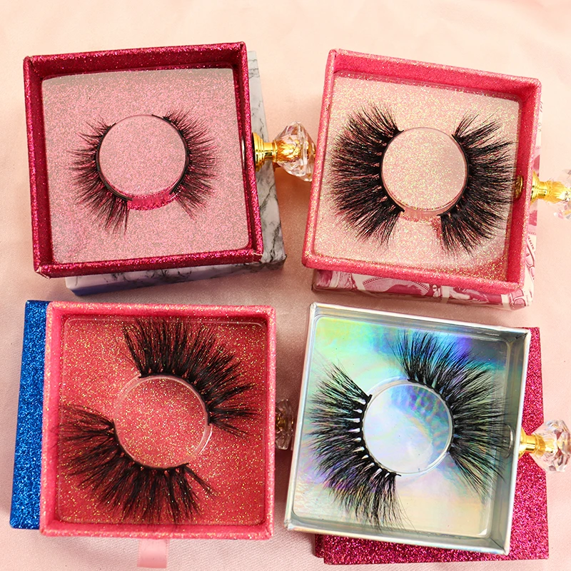 

popular organic false lash bulk eyelash reusable handmad mink fur eyelashes, Black