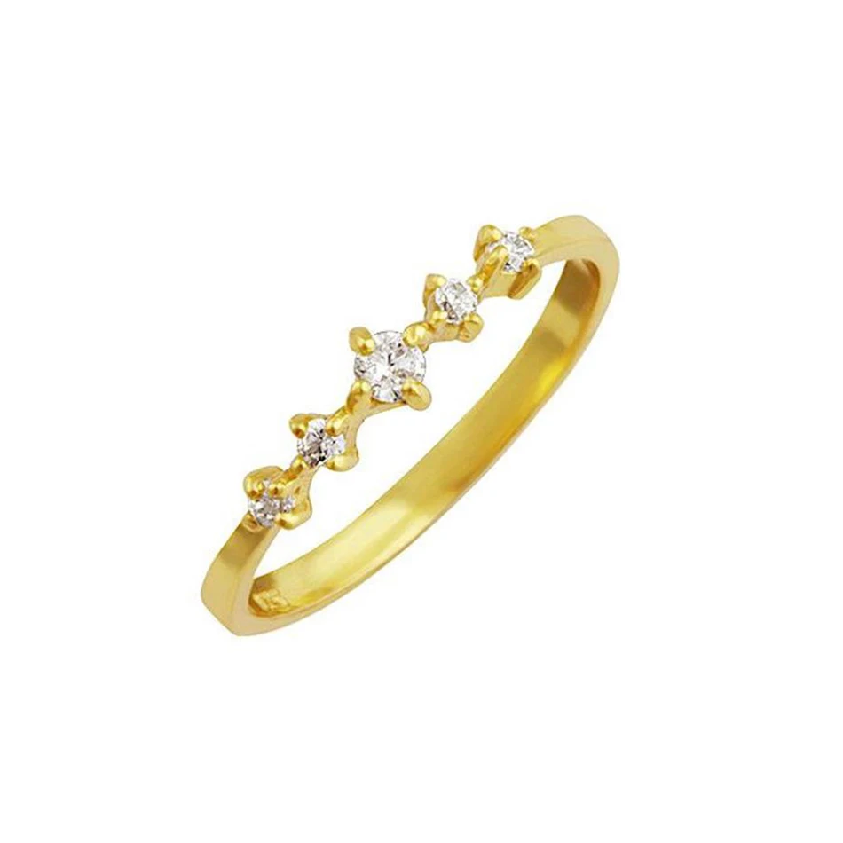 

wholesale luxury jewelry 925 sterling silver 18k gold plated pave ring with cubic zircon for women