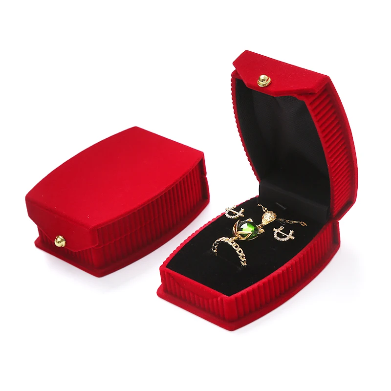 

Manufacturer Velvet Necklace Packaging Luxury Red Flocking Jewelry Gift Box Pendant Box