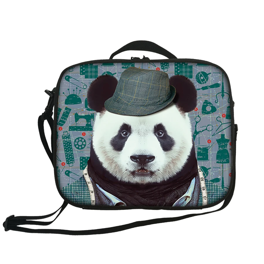 

Cute Panda print lunch cooler bag kids washable reusable lightweight tote lunch cooler bag insulated eco friendly lunch box