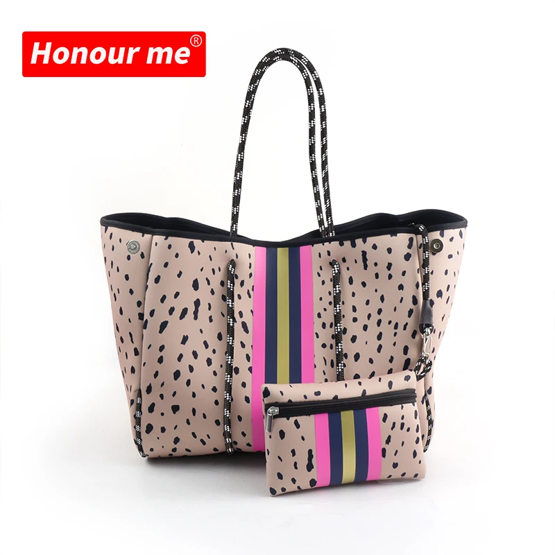 

New style customized high quality neoprene big size bag and perforated beach handbag work bag, Any colors are available