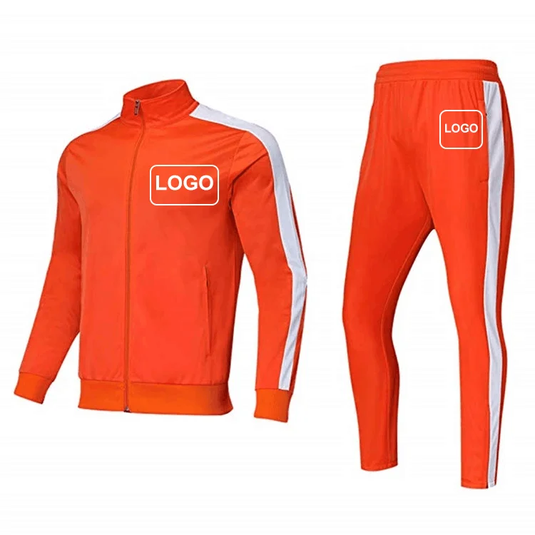 

Custom Logo Track Suit Mens Sports Fitted Tracksuit, Orange/red/black/blue