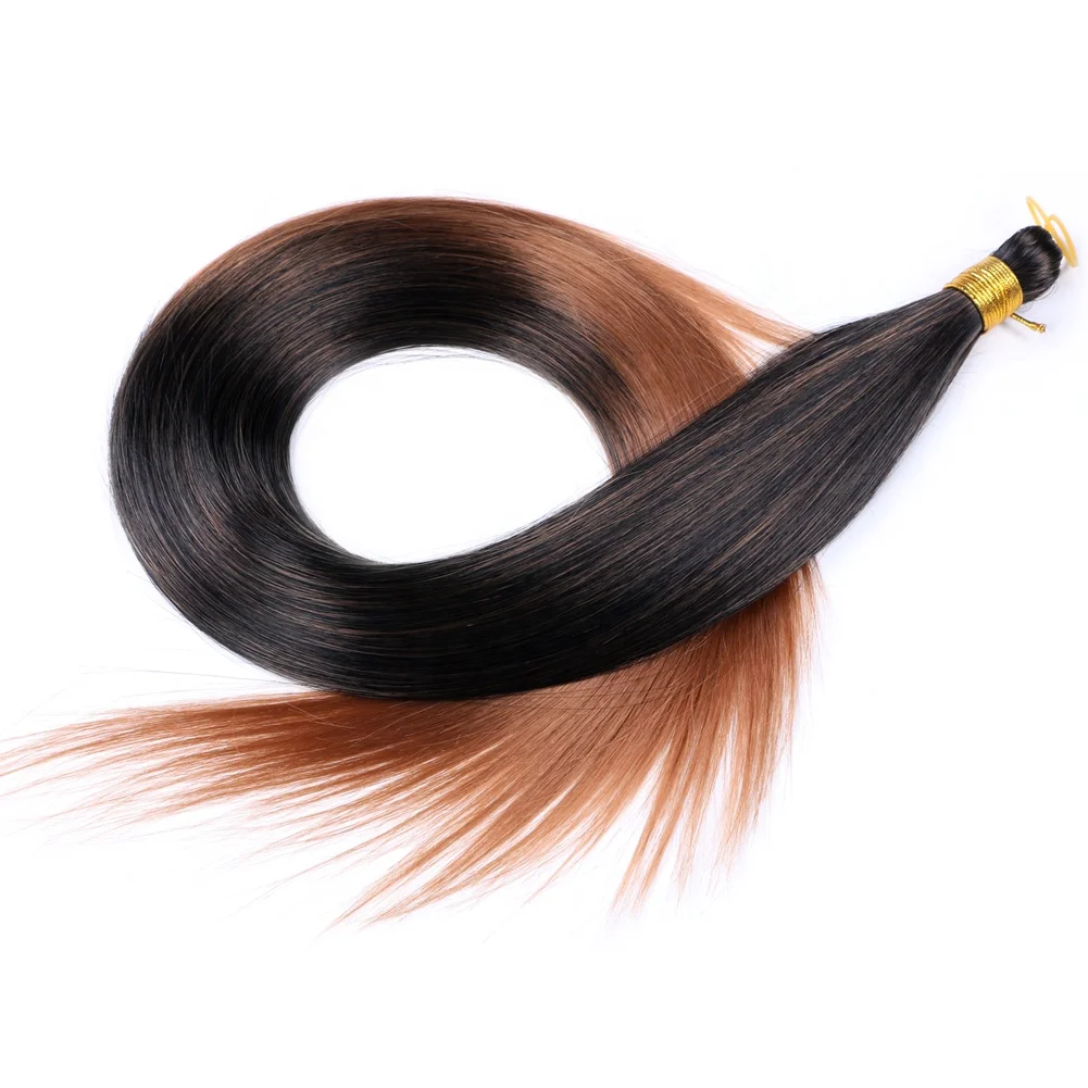 

22 Inch 150g Synthetic Straight Silk Bulk Hair Extensions For Braiding