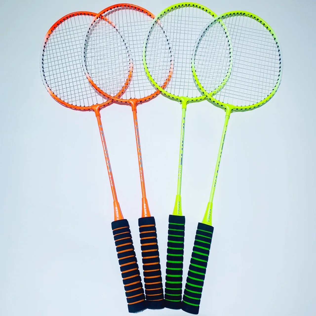 

Badminton racket couple alloy split racket training student beginner fitness sponge badminton racket K218, Yellow,red,yellow+red