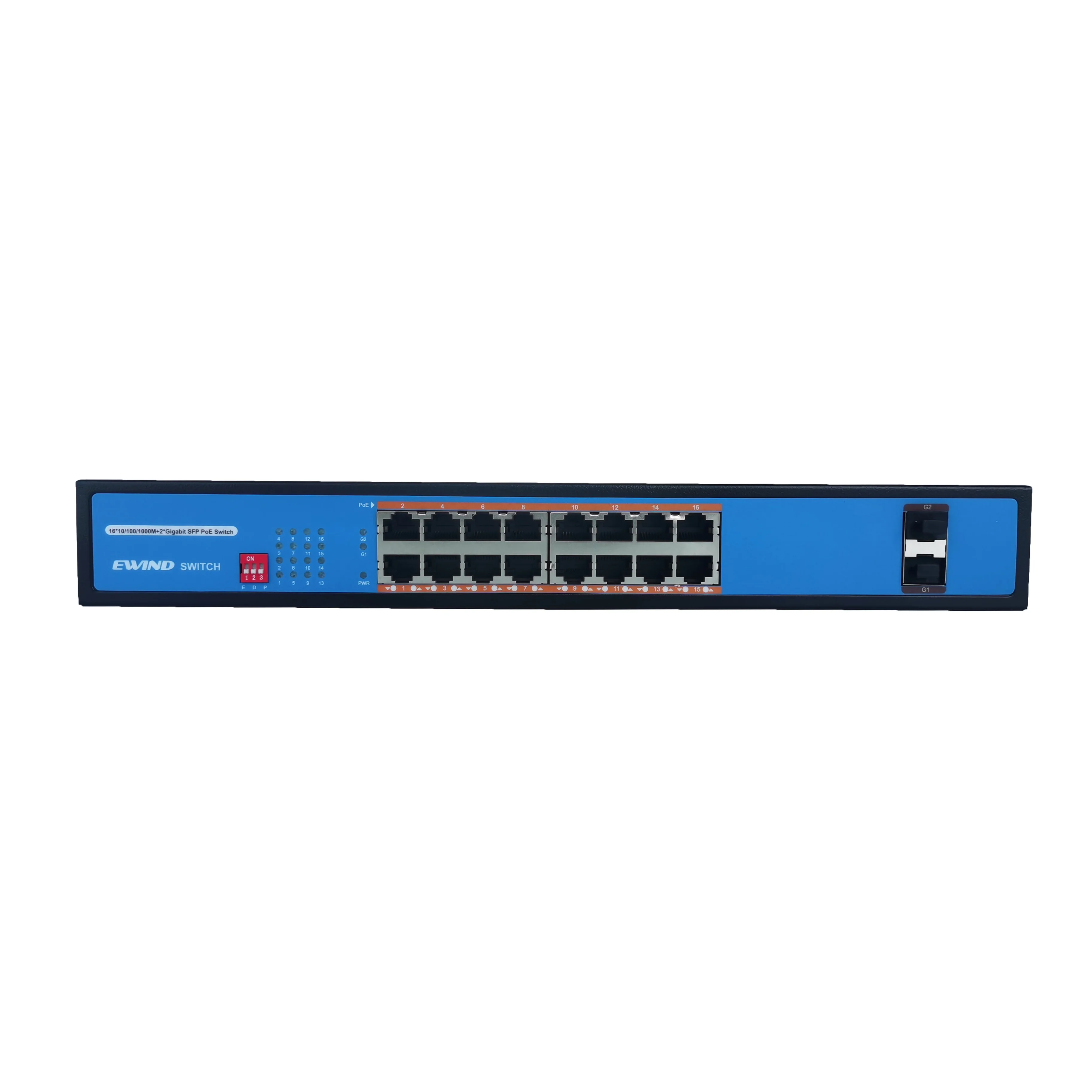 

Gigabit CCTV IP Camera Access Unmanaged 16 Port IEEE802.3AT PoE Switch with 2 Gigabit SFP