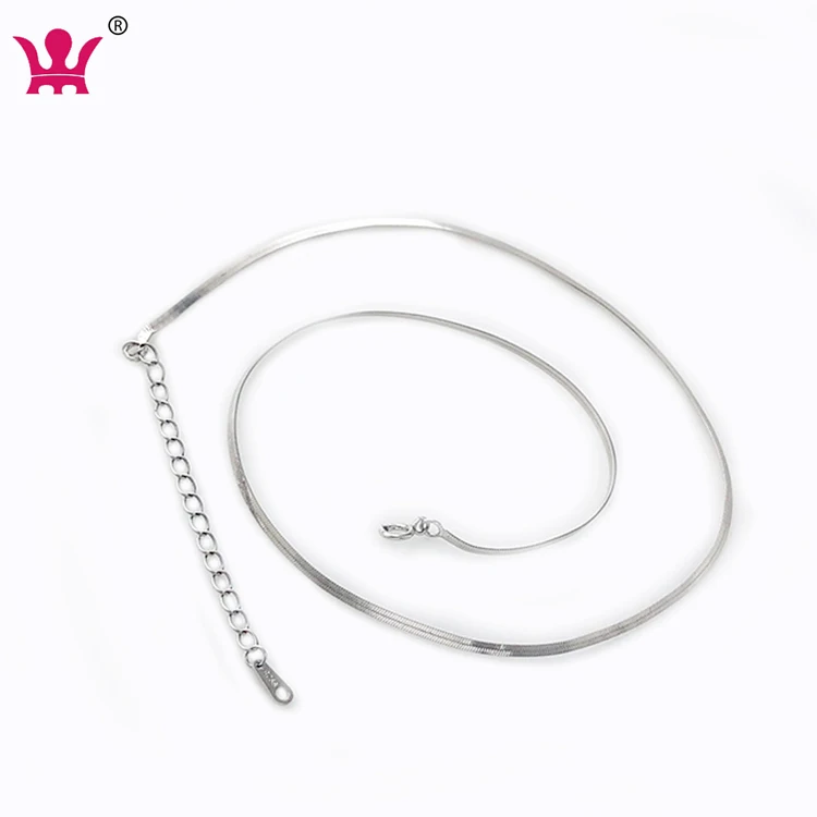 

S925 Sterling Silver Dainty Simple Flat Snake Chain Link Chokers Necklace Womens Small Short Necklaces Jewelry for Teen Girls, Platinum plated