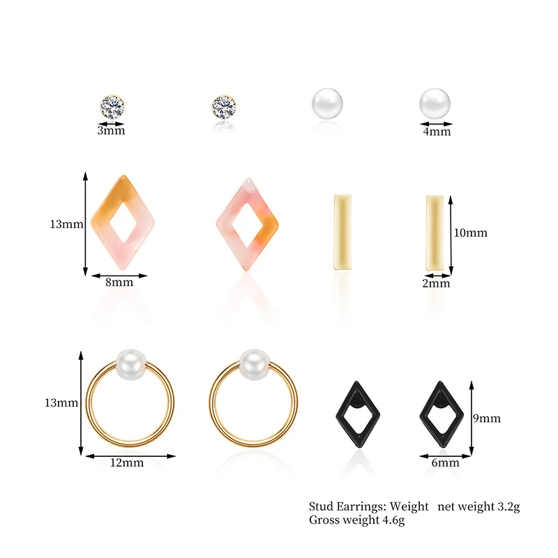 

Factory made small stud earrings fashion stud earrings set woman children earrings studs set with best quality