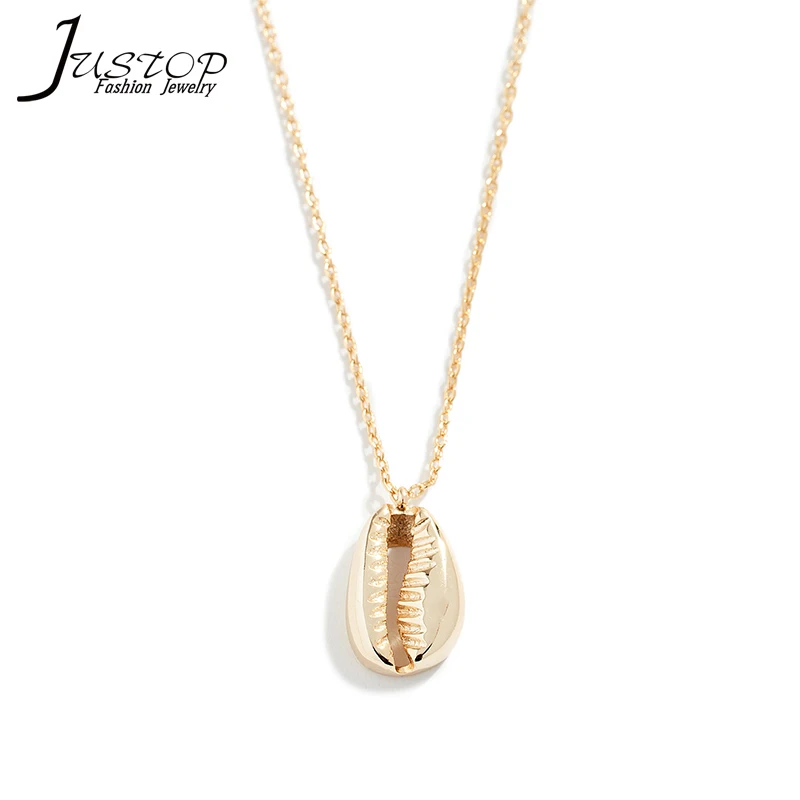 Antique Gold Metal Jewelry With Shell  Pendant necklace For Valentine Day Engagement party gift