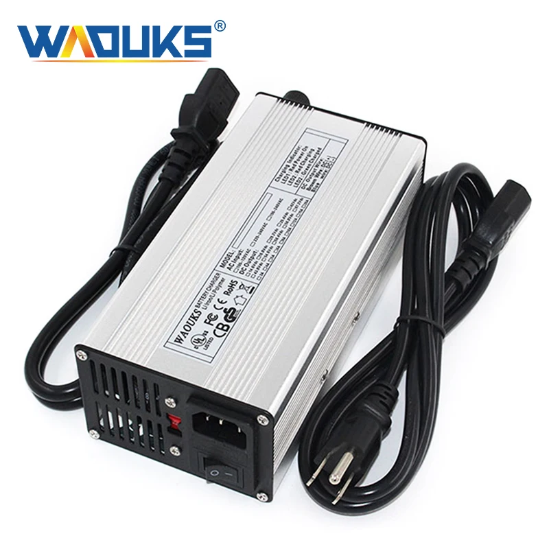 

14.6V 20A Charger 14.6V LiFePo4 Battery Charger For 4S 12.8V LiFePo4 Battery Smart Charger Aluminum Case With Cooling Fan, Silver