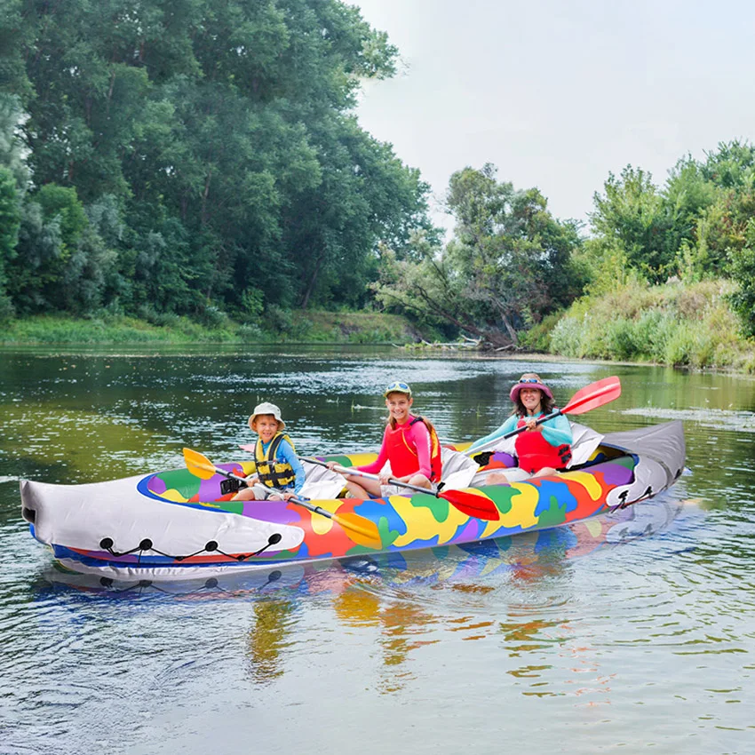 
Double inflatable toy canoe, 3 Person Inflatable fishing kayak 