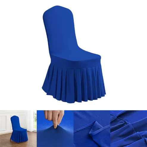 White Polyester Chair Slipcover Elastic Washable Chair Cover for Wedding Hotel Banquet Meeting