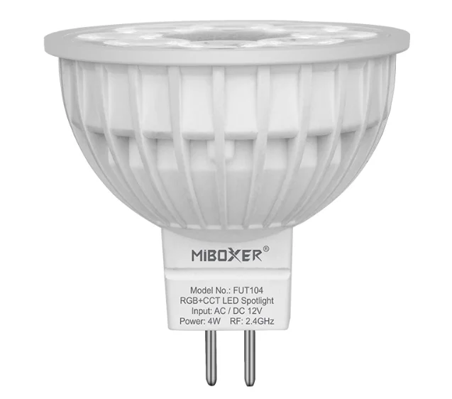 

MiLight 4W MR16 RGB+CCT LED Spotlight FUT104 AC/DC12V Coloful Led Bulb, Rgb+cw+ww