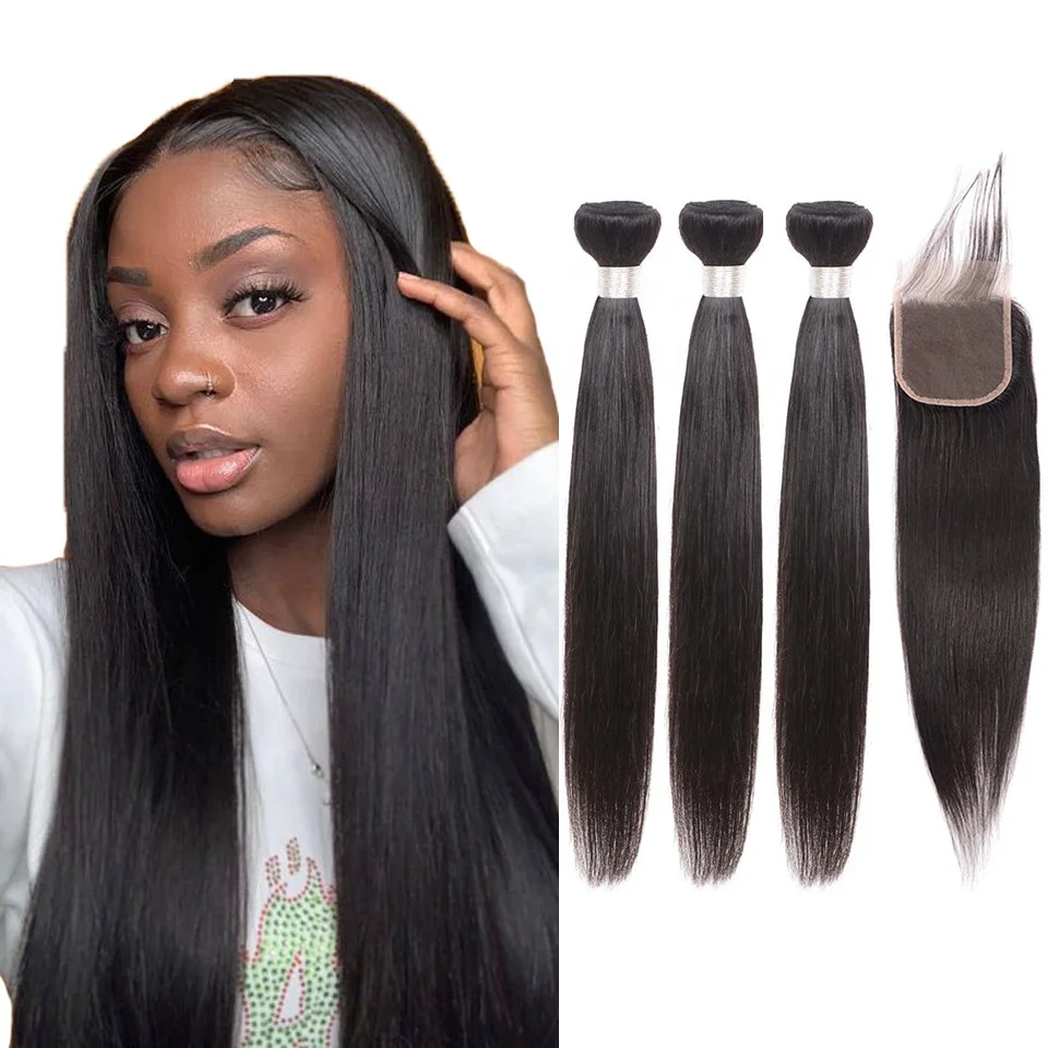 

Natural Color Straight Human Hair Bundles For Making Wigs