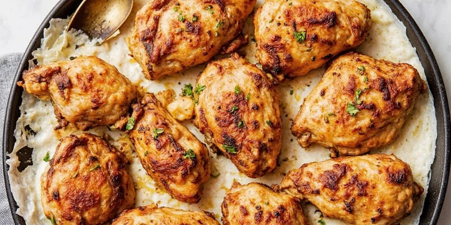 Grilled chicken close-up with char marks